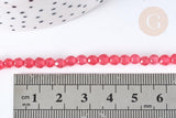 Perle jade rose vif facettée,pierre naturelle,pierre,perle facette,jade,4mm,fil de 37 cm x1 (G5189)