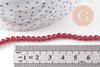 Perle jade rouge bordeau,pierre,perle facette,jade,4mm,fil de36 cm x1 (G1111)