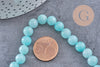 Perle jade teinté imitation amazonite ronde 8mm, x1 fil de 40cm (G4707)
