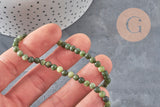 Perle jade vert olive ronde naturelle 4mm, x1 fil de 38cm (G11340)-Perles-Gingerlily Perles