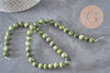 Perle jade vert olive ronde naturelle 8mm, x1 fil de 38cm (G11341)-Perles-Gingerlily Perles