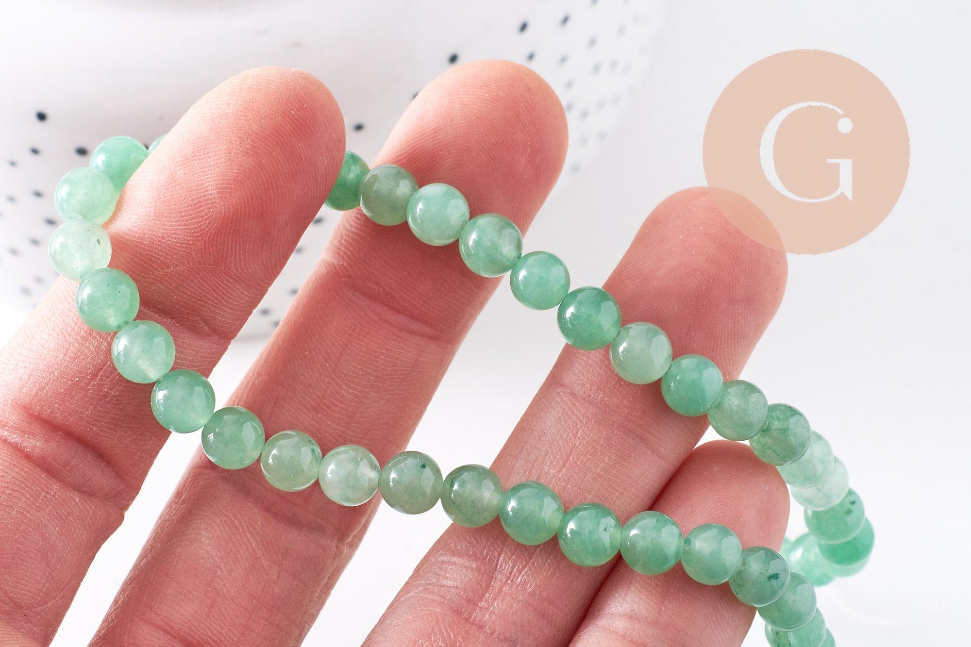 Perle jade vert ,perles rondes,perle jade,jade naturel, jade vert,pierre naturelle, 6mm, le fil de 60 perles,(G2509)