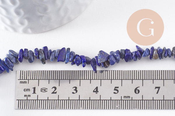 Perle lapis lazuli chips pierre naturelle 2-6mm, x1 fil de 78cm (G5188)