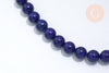 Perle lapis lazuli ronde 8mm,lapis bleu,pierre naturelle, perles pierre,lapis naturel,le fil de 20 cm (G5747)