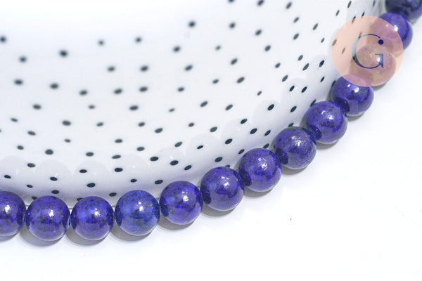 Perle lapis lazuli ronde 8mm,lapis bleu,pierre naturelle, perles pierre,lapis naturel,le fil de 20 cm (G5747)