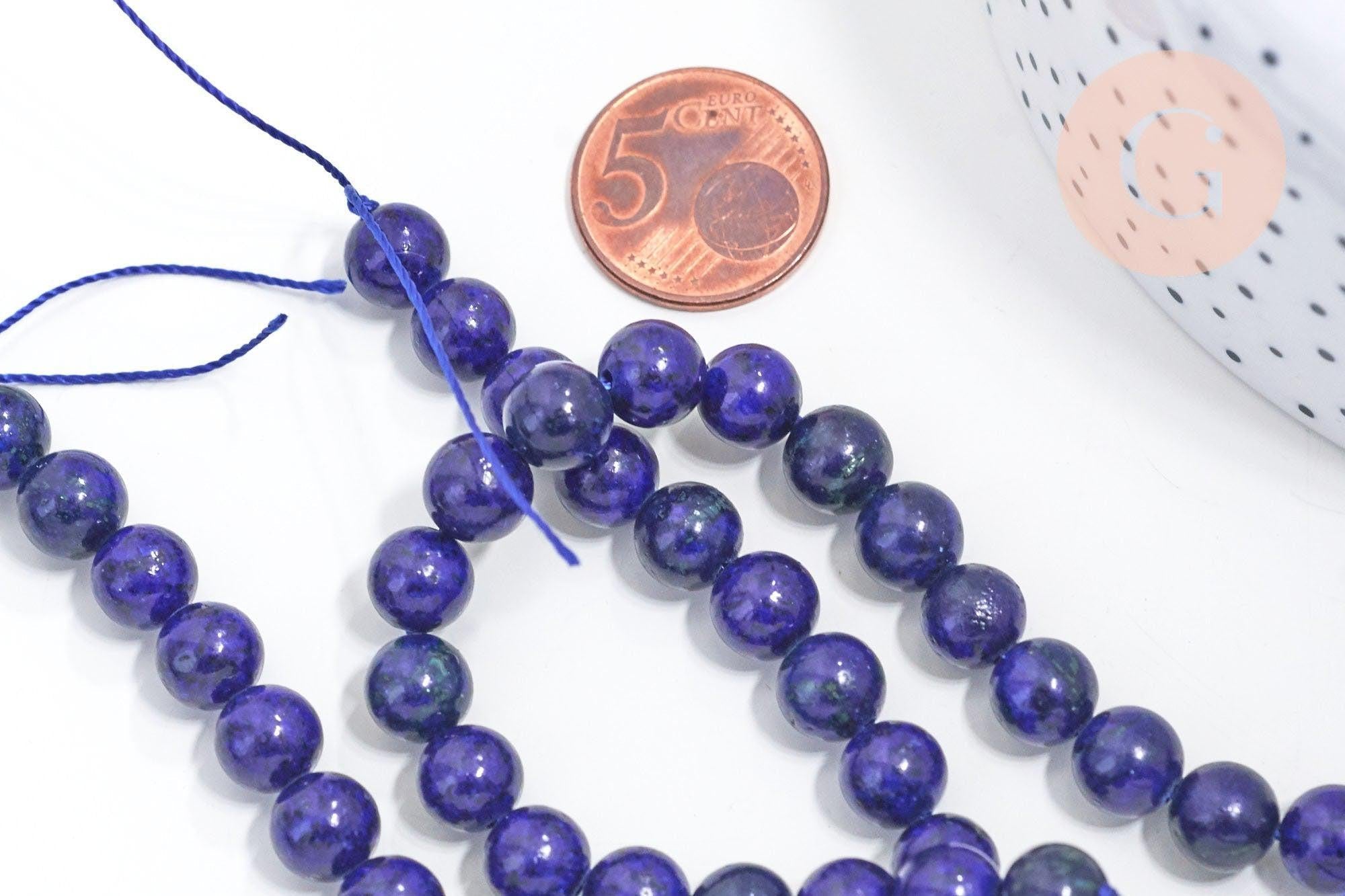 Perle lapis lazuli ronde 8mm,lapis bleu,pierre naturelle, perles pierre,lapis naturel,le fil de 20 cm (G5747)