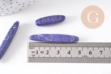 Perle longue lapis Lazulis, pierre naturelle,lapis naturel, pierre rectangle, x5 (G2711)