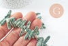Perle longues en jaspe vert naturel, des perles en pierre pour creation de bijoux en pierre naturelle,13-22mm,fil de 38cm, X1 (G3525)