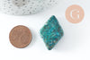 Perle losange turquoise naturelle verte teintée 36mm, x1 (G0524)