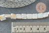 Perle nacre blanche naturelle carrée,perle nacre naturelle,coquillage blanc, 8-9mm,le fil de 40cm, x1 G3873