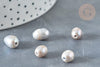 Perle naturelle d'eau douce grise forme mixte 7-10mm, trou large, x1 (G7360)