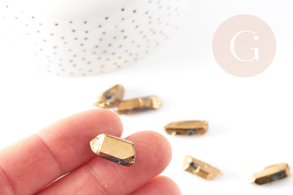 Perle nugget quartz naturel doré perle 10-23mm ,perle quartz naturel,perle pierre ,x10 G4417