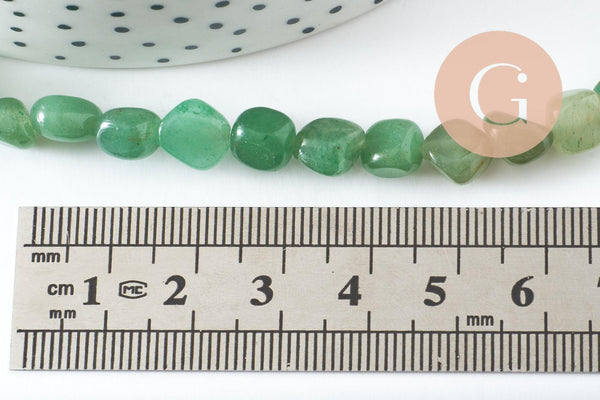 Perle nuggets aventurine ,pierre précieuse,pierre naturelle, aventurine,pierre roulée,5-7mm, x1 (G3040)