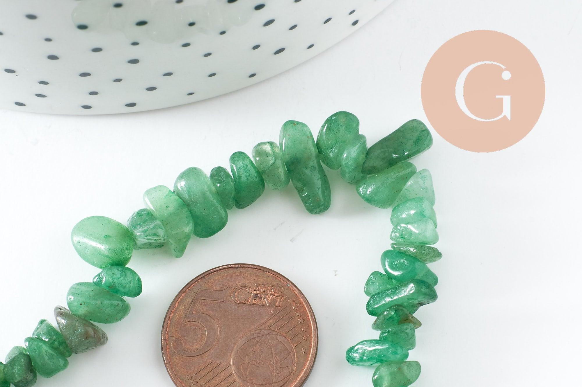 Perle nuggets chips aventurine naturelle 13-22mm, x1 fil de 81cm (G3809)