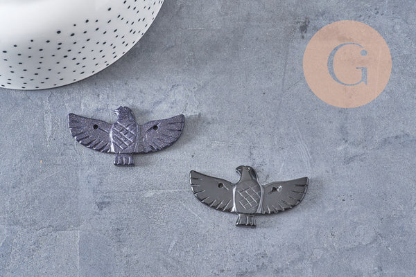 Perle oiseau aigle pierre naturelle 40mm, x1 (G10332)