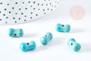Perle osselet howlite turquoise,howlite naturelle, perle turquoise, perle pierre, 12mm, x5 (G3436)