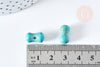 Perle osselet howlite turquoise,howlite naturelle, perle turquoise, perle pierre, 12mm, x5 (G3436)