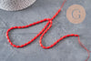EP-Natural sea bamboo oval pearl imitation red coral 8x4mm, x1 strand of 40cm- G3522