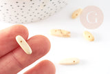 Perle ovale chips howlitejaune clair, pierre howlite naturelle, pierre,perle pierre,11-19mm, x20 perles, G4416