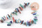 Perle ovale chips pierre mélangée sablée 11-19mm, x1 fil de 40cm (G4404)