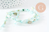 Perle ovale nacre naturel teintée turquoise 9.5mm,perles coquillage grain de riz, fil de 38cm, x1 (G9692)