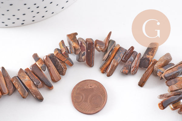 Perle ovale oeil de tigre naturel 11-19mm,oeil de tigre naturelle pierre,perle pierre, fil de 40cm x1 (G5235)