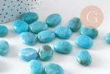 Perle ovale plate acrylique imitation pierre 19x15mm, x10 (G10489)