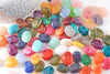 Perle ovale plate acrylique imitation pierre 19x15mm, x10 (G10489)