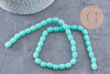 Perle ovale verre vert opaquet, des perles en verre imitation jade, fil de 39 perles,9.5mm x1 (G5368)