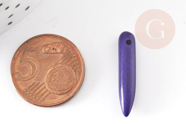 Perle pointe howlite violette, howlite naturelle, perle violette, perle pierre, x10 perles ou x1 fil de 80 (G1495)