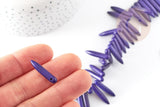 Perle pointe howlite violette, howlite naturelle, perle violette, perle pierre, x10 perles ou x1 fil de 80 (G1495)