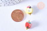 Perle polymère fruits multicolore 12x10mm, x50 G5029
