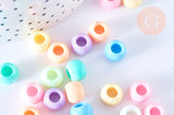 Perle pony rondelle en plastique multicolore 10mm, x 50 (G6397)
