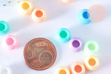 Perle pony rondelle en plastique multicolore 10mm, x 50 (G6397)