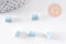 Perle porcelaine bleu pâle, perle céramique, porcelaine bleu 10mm, x5 (G1715)