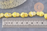 Perle porcelaine jaune coeur irisé 16mm, x20 (G3535)