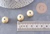 Perle porcelaine jaune pâle, perle céramique, perle ronde, 1.5cm, x5 (G2300)