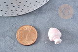 Perle porcelaine rose clair pomme de pin 19mm,perle céramique, céramique blanche, x10 (G8693)