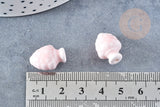Perle porcelaine rose clair pomme de pin 19mm,perle céramique, céramique blanche, x10 (G8693)