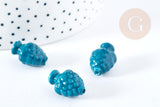 Perle porcelaine vert pomme de pin 19mm,perle céramique, fabrication bijoux, x10 (G8456)