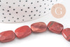 Perle rectangle jaspe rouge naturelle 12mm, fil de 21cm x1 (G4432)