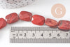 Perle rectangle jaspe rouge naturelle 12mm, fil de 21cm x1 (G4432)