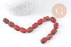 Perle rectangle jaspe rouge naturelle 12mm, fil de 21cm x1 (G4432)