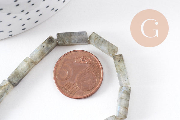 Perle rectangle labradorite, labradorite naturelle, pierre naturelle, perles pierre, 14mm x1 fil de 39cm (G0675)