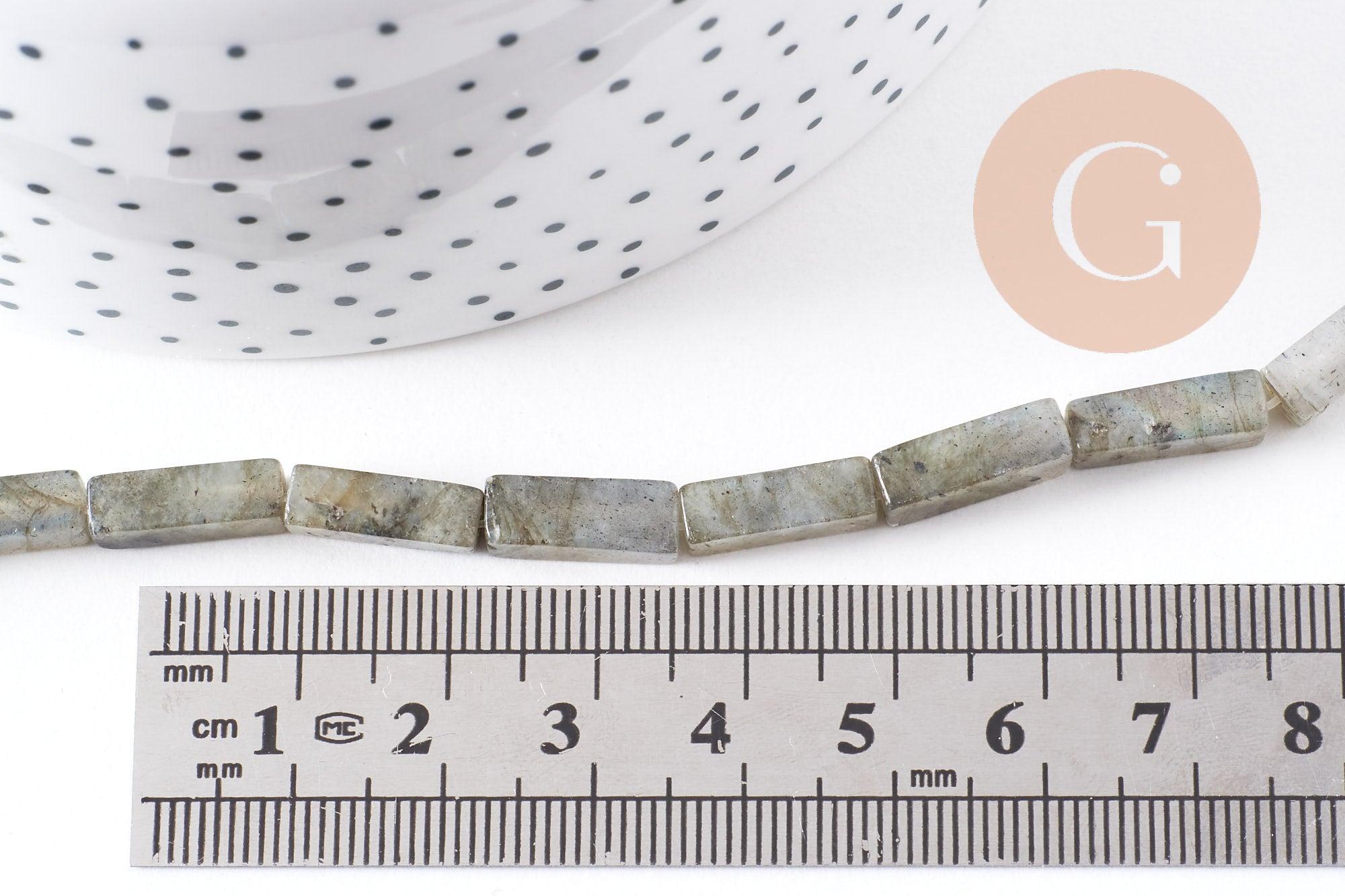 Perle rectangle labradorite, labradorite naturelle, pierre naturelle, perles pierre, 14mm x1 fil de 39cm (G0675)