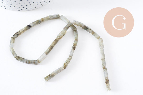 Perle rectangle labradorite, labradorite naturelle, pierre naturelle, perles pierre, 14mm x1 fil de 39cm (G0675)