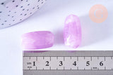Perle rectangle tube imitation gemme plastique violet améthyste 25x11.5mm, perle plastique coloré, x 10 perles G6632