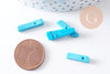 Perle rectangulaire howlite turquoise, howlite naturelle, perle turquoise, perle pierre, x10 (G2029)