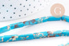 Perle regalite bleu turquoise rectangulaire,regalite,perles jaspe,perles pierre,12mm, fil de 29 perles environ , x1 (G1107)