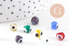 Perle ronde Mauvais Oeil multicolore 6mm, x10 (G5391)